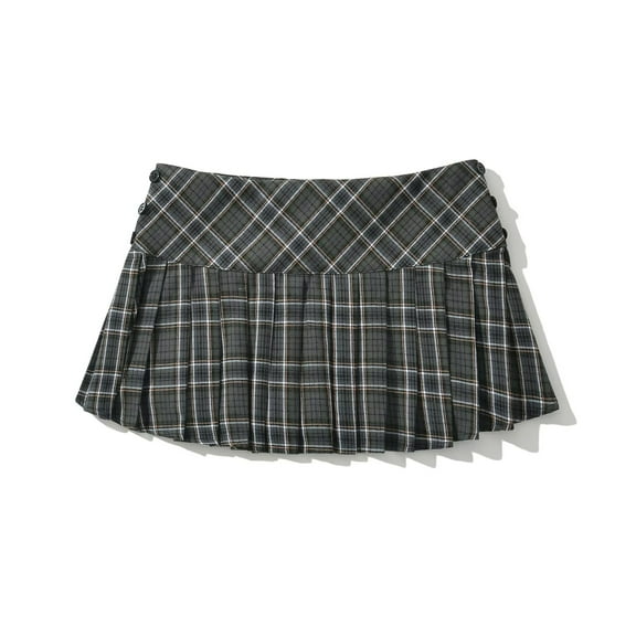Summer Mini skirts for woman vintage korean fashion plaid skirts for women y2k skirts pleated green plaid skirts preppy style