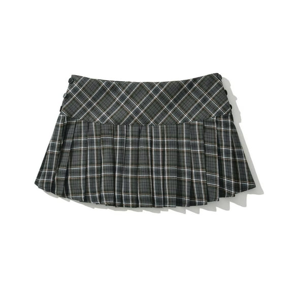 Summer Mini skirts for woman vintage korean fashion plaid skirts for women y2k skirts pleated green plaid skirts preppy style