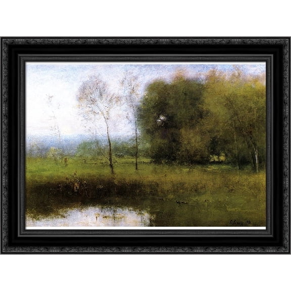 Summer, Montclair 24x19 Black Ornate Wood Framed Canvas Art by Inness, George