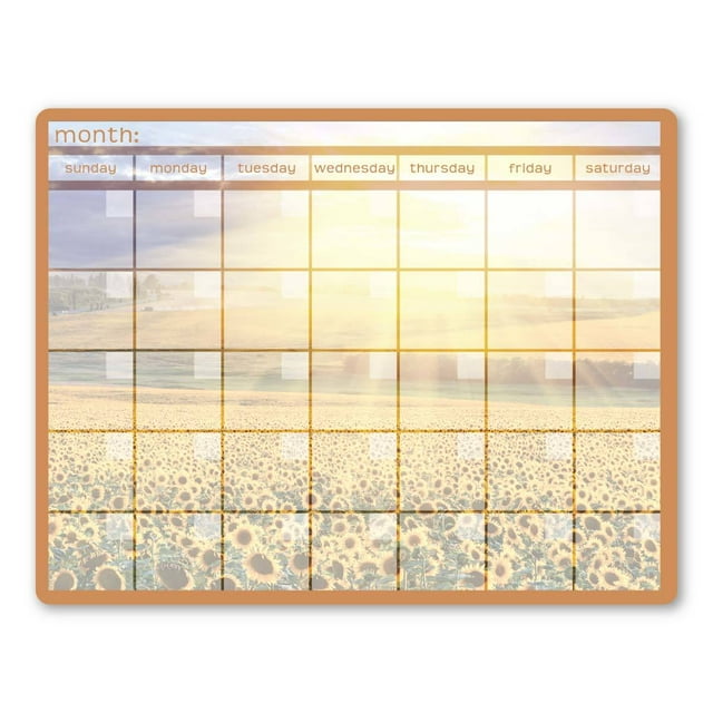 Summer Monthly Calendar Memo Board With Wet Erase Pen