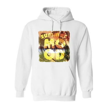 Summer Mood Slogan Hoodie Men - Men Hoodie, White, Large