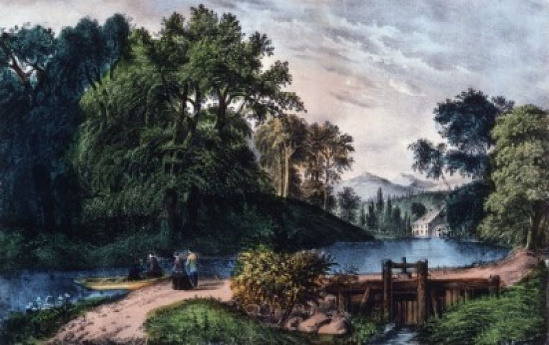Summer Morning Currier & Ives (1834-1907 American) Canvas Art - Currier & Ives (18 x 24)