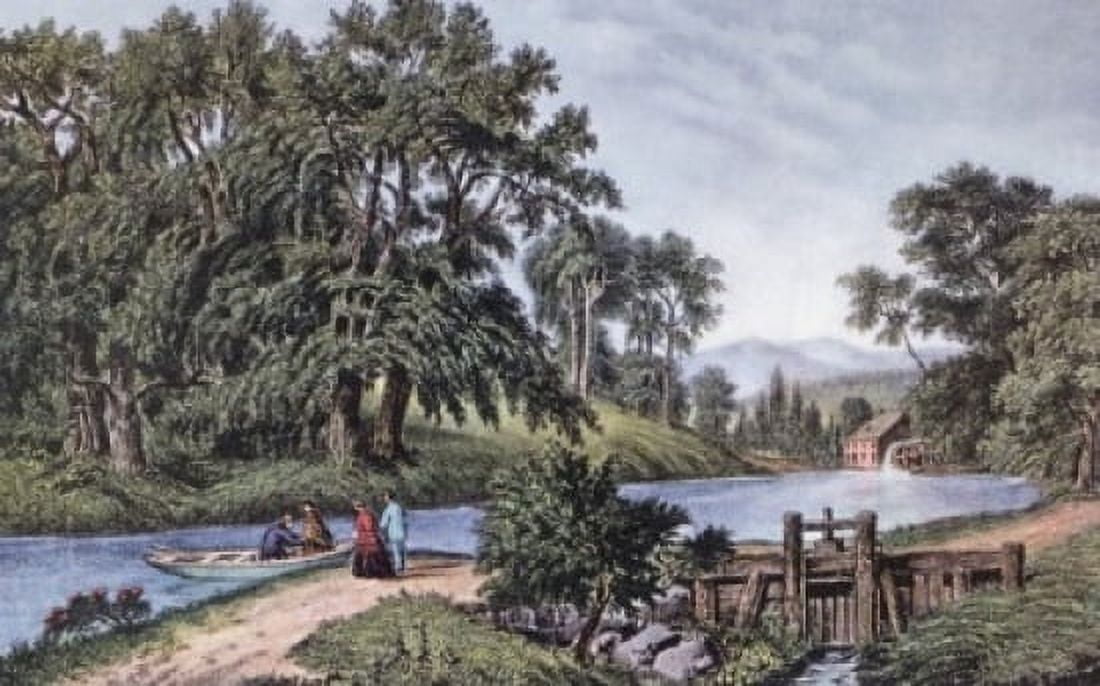 Summer Morning Currier & Ives (1834-1907 American) Lithograph Canvas Art - Currier & Ives (24 x 36)