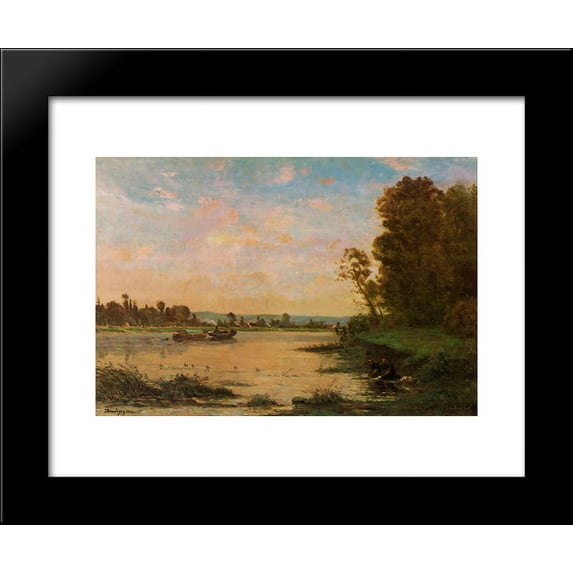 Summer Morning on the Oise 20x24 Framed Art Print by Charles-Francois Daubigny