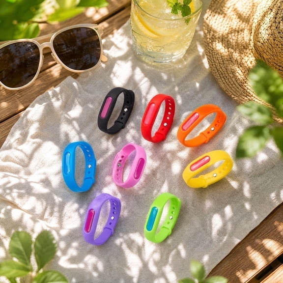Summer Mosquito Repellent Bracelets Bulk, Color Random Silicone Wrist Bands with Refill Repellent Capsules, Natural Mosquito Repellent Wristbands for Kids Adults Outdoor Camping Travel