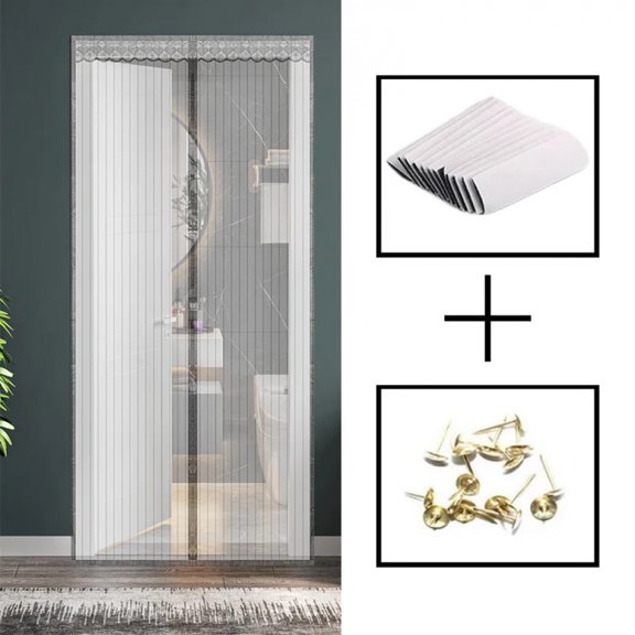 Summer Mosquito and Fly proof Door Curtain Magnetic Mesh Mesh Mesh Door Curtain Kitchen, Living Room, Bedroom Magnetic Sex gauze