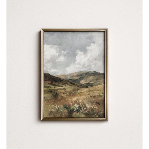 Summer Mountain Landscape Rustic Country Scene Wall Art Home Room Interior Decorative Display