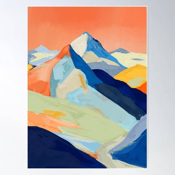 Summer Mountains 2 Poster Wall Art, Modern Wall Decor For Living Room Bedroom, 16x24 UNFRAMED