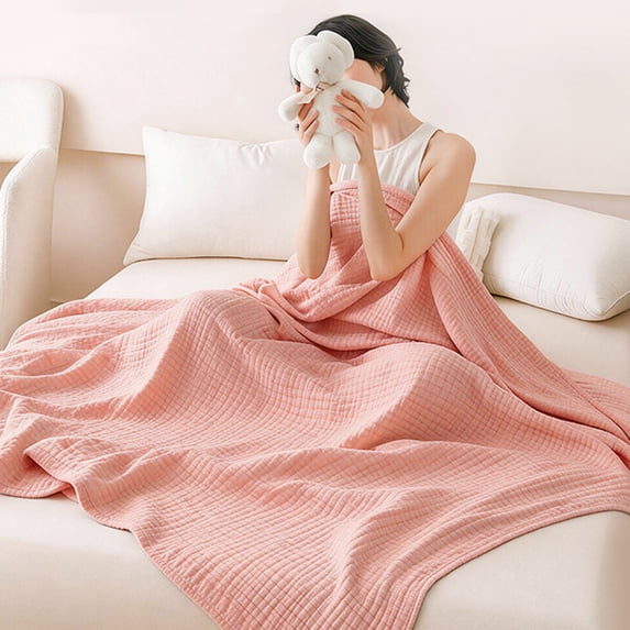 Summer Multi Layer Cotton Gauze Quilt 120x150cm, Soft Air Conditioned Bed Sheet Cover, Kids Adults Nap Blanket for Home