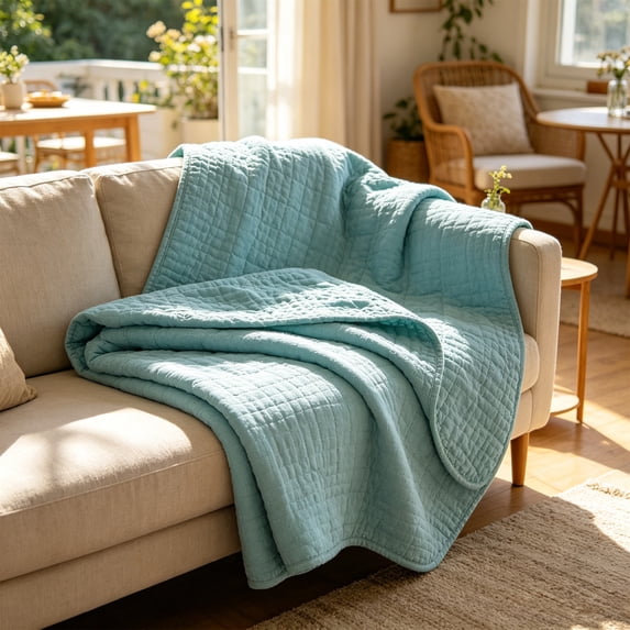 Summer Multi Layered Cotton Gauze Nap Blanket, Soft Breathable Air Conditioned Quilt for Bed Couch, Lightweight Travel Wrap