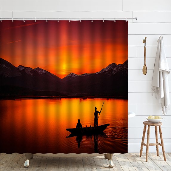 Summer Natural Scenery Shower Curtain Sea Beach Palm Tree Bathroom Accessories Waterproof