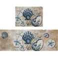 thumbnail image 1 of Summer Nautical Kitchen Rugs Set 2 Piece,Ocean Theme Seashell Decorative Rugs for Kitchen, Tropical Beach Low-Profile Floor Mats Decorations for Home Kitchen (17.7x47.2+17.7x23.6), 1 of 6