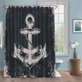 thumbnail image 1 of Summer Nautical Shower Curtains for Bathroom, Watercolor Ocean Anchor Pattern Retro Black Washable Fabric Shower Curtain with Hooks Waterproof Bathroom Decor Sets, 48 x 72 Inches, 1 of 9