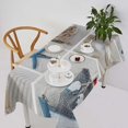 thumbnail image 1 of Summer Nautical Table Cloth, Ocean Beach Starfish Seashells Blue White Ocean Lighthouse Pearl Sand Bottle Print for Dining Room Indoor Outdoor Picnic Party, Rectangle(60x120in), 1 of 6