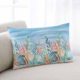 thumbnail image 1 of Summer Nautical Throw Pillow Covers, Coastal Beach Starfish Coral Shell Blue Soft Breathable Pillow Cases with Invisible Zipper for Sleeping, Small Pillowcases for Couch Bed Sofa Chair 16x24 Inches, 1 of 9