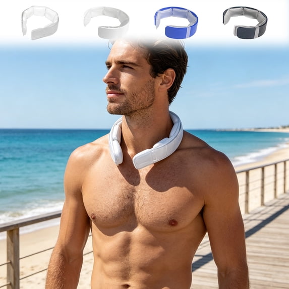 Summer Neck Cooling Tube with Ice Crystal Gel Core, Reusable Portable Ice Neck Ring for Summer Heat Outdoor Hiking Fishing Cycling Travel