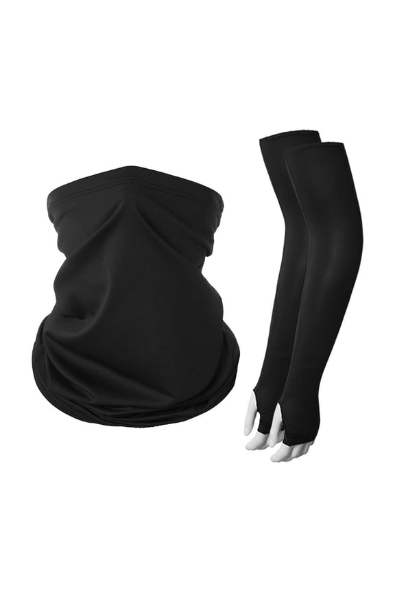 Summer Neck Gaiter Half Balaclava Face Mask Scarf with Arm Sleeves together for Outdoors Sports