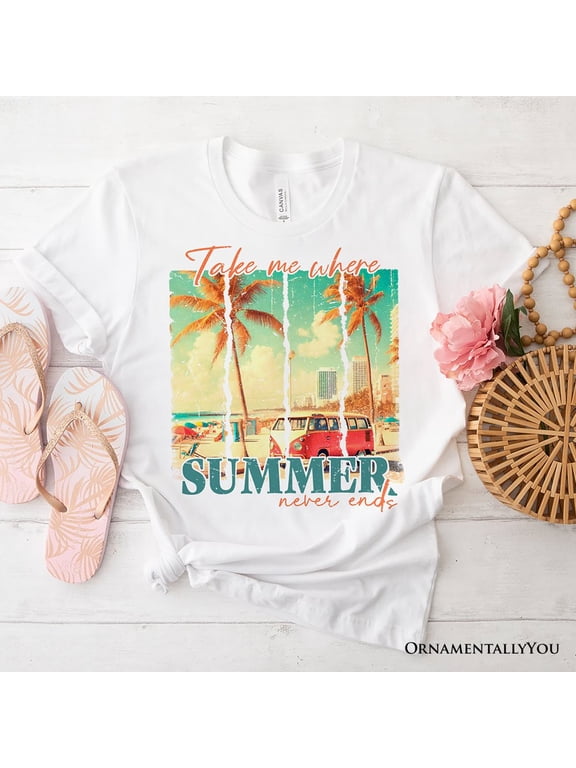 Summer Never Ends T-Shirt, Vintage White and Natural Van Tee