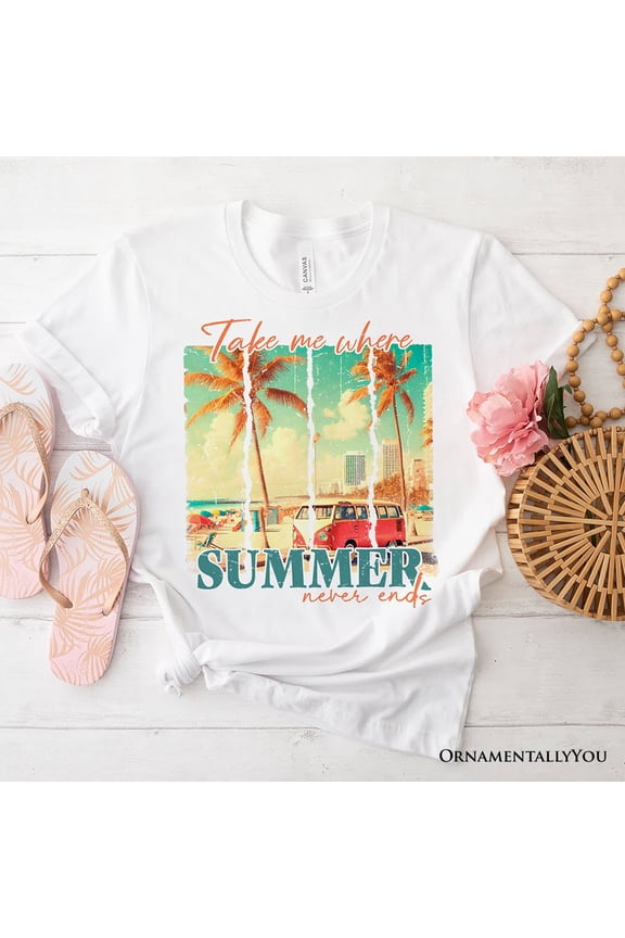 Summer Never Ends T-Shirt, Vintage White and Natural Van Tee