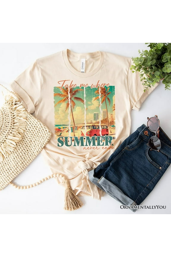 Summer Never Ends T-Shirt, Vintage White and Natural Van Tee