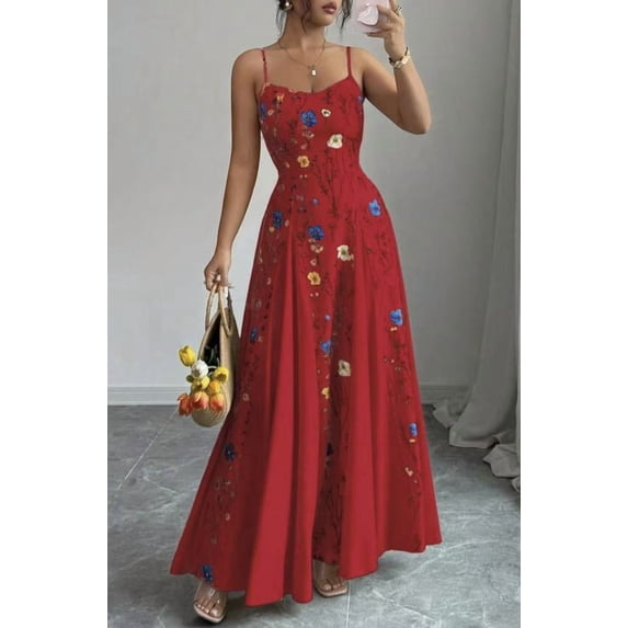 Summer New Arrival Fashionable Printed Waist-Slimming Sundress for Women