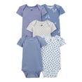thumbnail image 1 of Summer New Baby Short Sleeve Bodysuits Layette 5PCS Sets Cartoon Printed Onesie Classic Dailywear 6M, 1 of 2