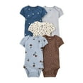 thumbnail image 1 of Summer New Baby Short Sleeve Bodysuits Layette 5PCS Sets Cartoon Printed Onesie Cute Dailywear 3-6 month, 1 of 2