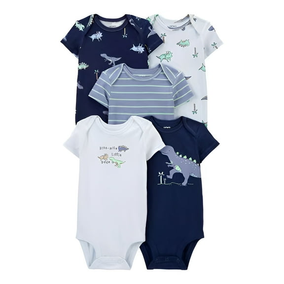 Summer New Baby Short Sleeve Bodysuits Layette 5PCS Sets Cartoon Printed Onesie Leisure Dailywear 9-12 month