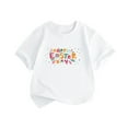 thumbnail image 1 of Summer New Children's Clothing Girls Short Sleeve T Shirt Easter Bunny Printed Round Easter Gift Neck Children T Shirt Easter Gift Clothes Palywear White 5 Years-6 Years, 1 of 3