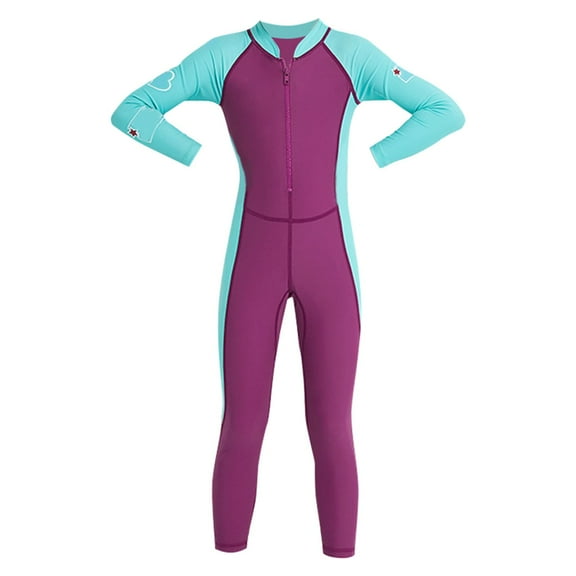 Summer New Children's Diving Suit Outdoor Long Sleeved Sunscreen Quick Drying 1 Piece Swimsuit