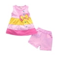 thumbnail image 1 of Summer New Children's Set Girls' Fashion Bow Splice Tank Top Two Piece Set Girls' Set, 1 of 2