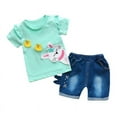 thumbnail image 1 of Summer New Children's Set Girls' Fashion Cartoon Cat Little Yellow Duck Print Two Piece Set Girls' Set, 1 of 4