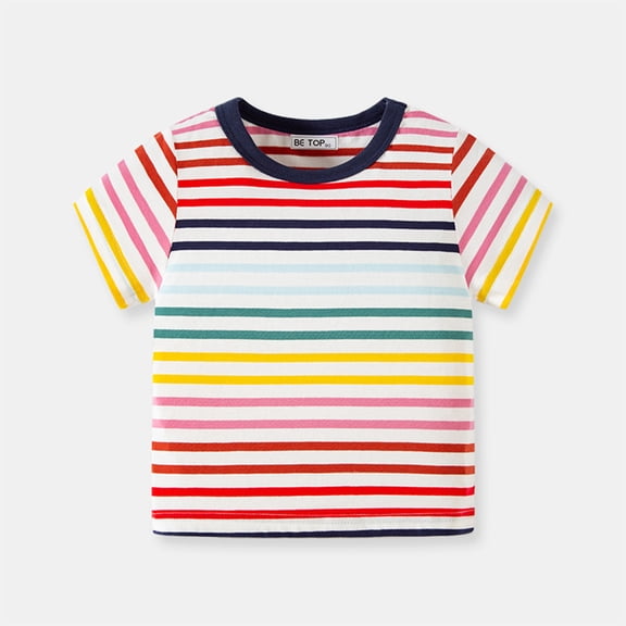 Summer New Children's Short-sleeved Colorful Cute Children's Tops Boys Half-sleeves 2-6 Years Boy T Shirt Black Sparkly Top Cowl Neck Top Long Sleeve