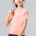 thumbnail image 1 of Summer New Girls' Yoga Clothes - Children's Running Elastic T-Shirt Sports Clothes for Fitness, 1 of 4