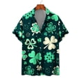 thumbnail image 1 of Summer New Hawaii Beach Shirts Men Women Couple's Shirt Four-leaf Clover 3d Printed Lapel Short Sleeve Shirt Floral Shirts Tops, 1 of 6