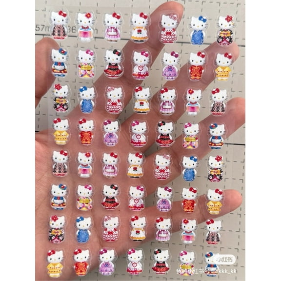 Summer New Kawaii Hello Kitty Anime Nail Art Stickers Cartoon Ice Cream MyMelody Kuromi Cinnamoroll DIY Girl Birthday Party Gift