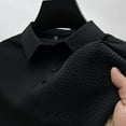 thumbnail image 1 of Summer New Men's Lop-up Hollow Short-sleeved Polo Shirt Ice Silk Breathable Business Fashion T-Shirt Male Brand Clothes, 1 of 6