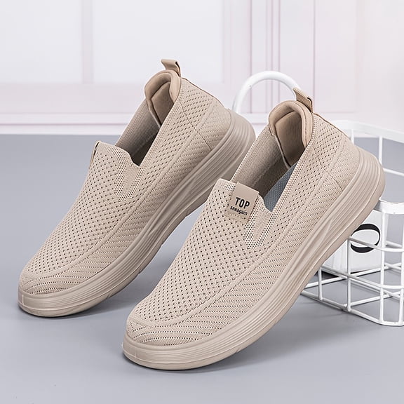 Summer New Men's Casual Sports Simple Fashion Versatile Loafers Low-Top Flat Sole Woven Mesh Breathable