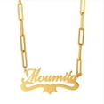 thumbnail image 1 of Summer New Rectangle Paper Clip Chain Custom Name Necklace Woman Jewelry, 1 of 9