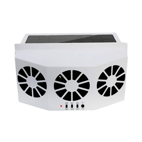 Summer New Solar Powered Vehicle Exhaust Circulation Fan Dual Power Solar & USB Rechargeable Car Window Ventilator Auto Heat Exhaust Odor Removal Cooling Fan for All Cars