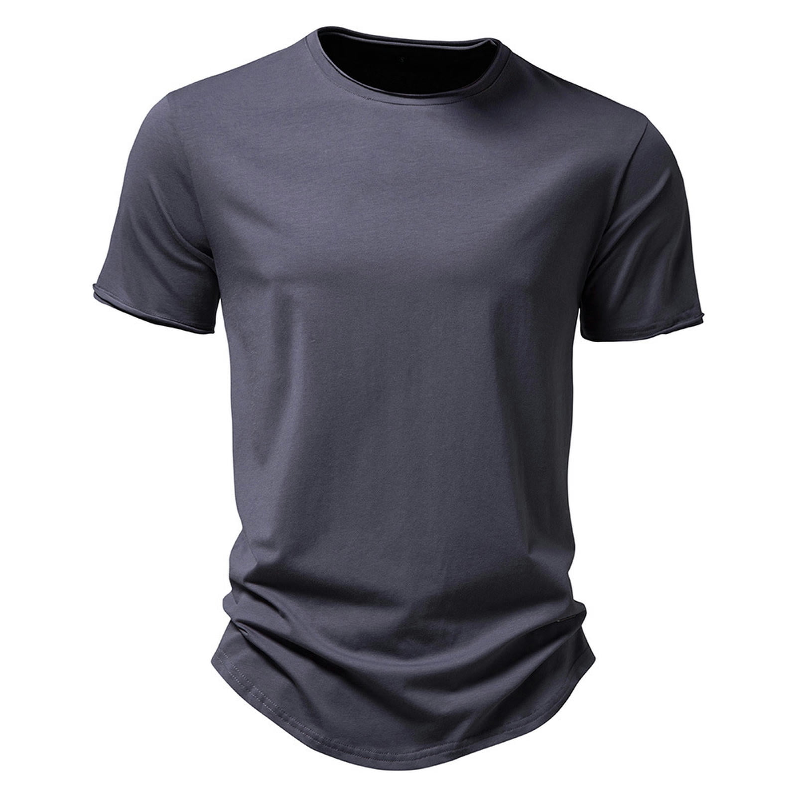 Men's Solid Color T-Shirt - Short Sleeve Basic Tee in Plus Sizes