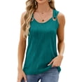 thumbnail image 1 of Summer New Solid Color Sleeveless Metal Ring Loose Women's Vest, 1 of 10
