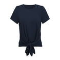 thumbnail image 1 of Summer New Street Fashion Round Neck Tied Short Sleeve Casual T-Shirt Trend Ladies Top, 1 of 6