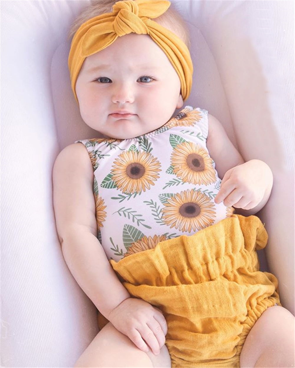 Sunflower baby headband 2025