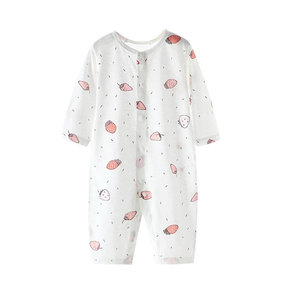 Summer Newborn Onesies Long Sleeve Baby Bodysuits Unisex Button Down Casual Cotton Cute Jumpsuit Romper Air-Condition, White, 0 Months