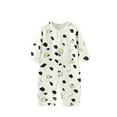 thumbnail image 1 of Summer Newborn Onesies Long Sleeve Baby Bodysuits Unisex Button Down Casual Cotton Cute Jumpsuit Romper Air-Condition, White, 12 Months, 1 of 3