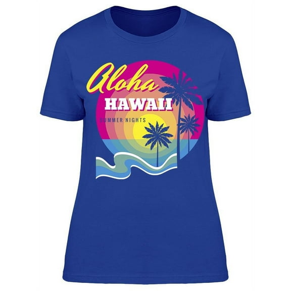 Summer Night Aloha Hawaii Scene T-Shirt Women -Image by Shutterstock, Female Small