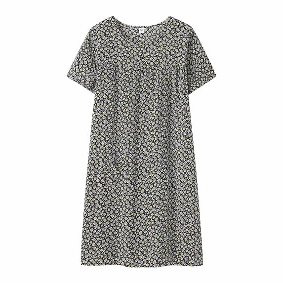 Summer Nightgowns for Women,Soft Short Sleeve Nightgowns Print Sleepdress,Pajamas Dress Casual Sleepwear,Cotton Night Shirts for Women,Nighties for Women,Sleep Shirts for Women,Loose Comfy Pajama