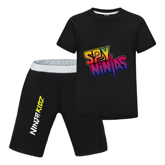 Summer Ninja Clothes for Kids – 2-Piece Set with T-Shirt and Shorts for Boys