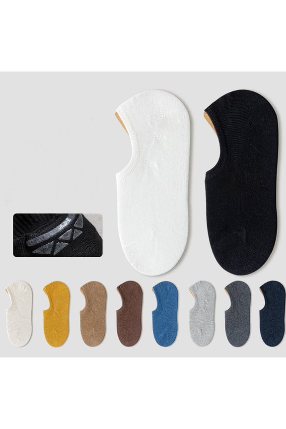 Summer No-Show Socks - Breathable Antimicrobial, Thin Silicone-Backed Invisible Short Socks for Spring and Autumn For Men's (One Size,6 Pair)